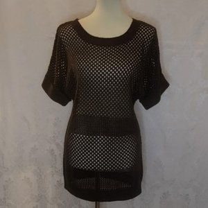 The Limited Knit Brown Sweater with Metallic Thread